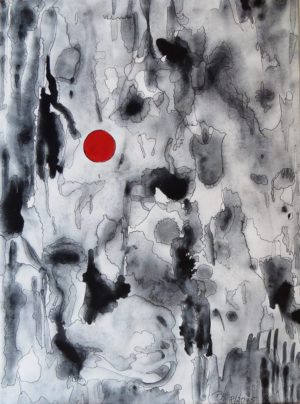Titel: Nicht alles nur schwarz weiß | Kunstschaffende: Petra Blume | Bildformat: 52 x 43 cm | Technik: Acryl auf Papier| Jahr: 2015 | Preis: 110€ | Katalognummer: 77 |