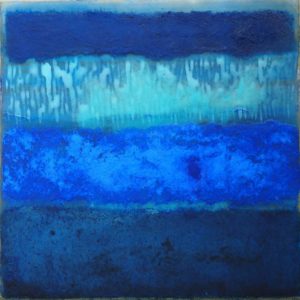 Titel: o.T. - Blau | Künstler: Gudrun Schüler | Bildformat: 30 x 30 x 5 cm | Technik: Mischtechnik a. Lwd. | Jahr: 2015 | Preis: 400€ | Katalognummer: 46 |