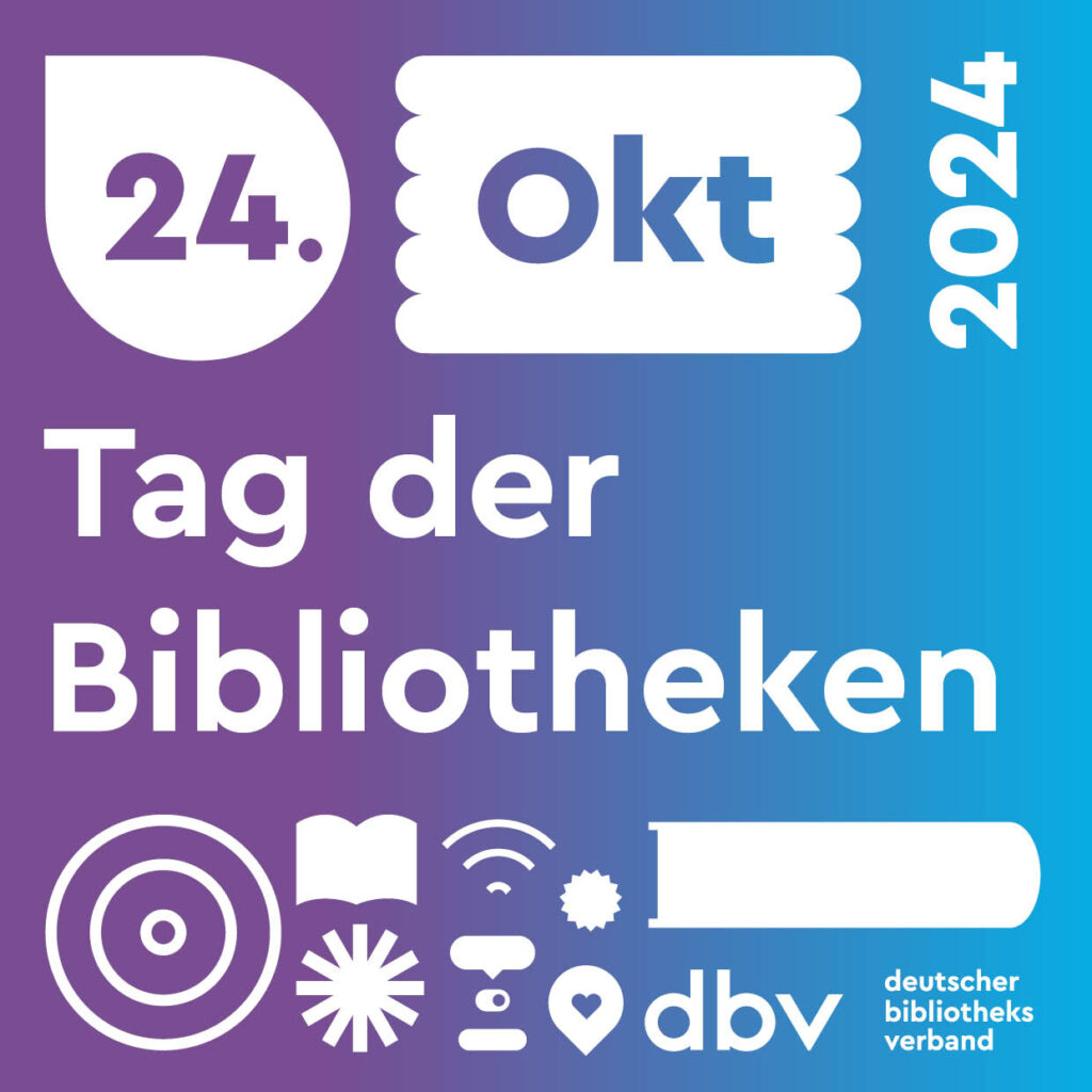 Grafik mit Text und Icons zum Tag der Bibliotheken